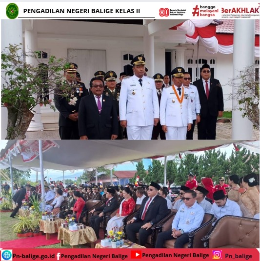 Pengadilan Negeri Balige menghadiri  Upacara Peringatan Detik-detik Proklamasi HUT RI Ke-80 di Kabupaten Toba Tahun 2025